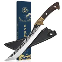【Summer Sale】Purple Dragon Slicing Carving Knife 8.86" Brisket Knives Sharp Japanese Steel Sheath Included Full Tang Ergonomic Handle Design Christmas gift,Christmas Gift