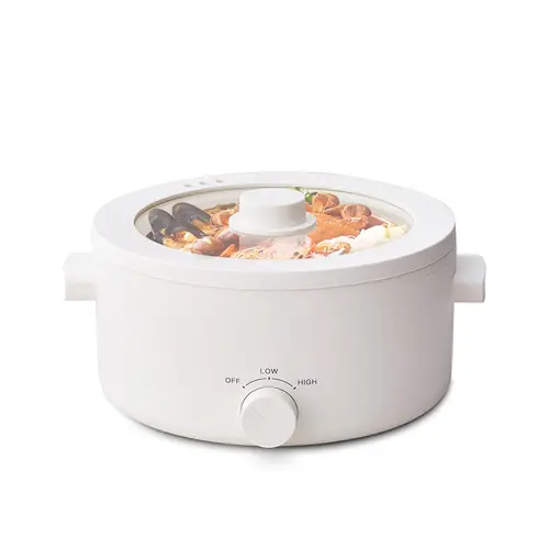 olayks Hot Pot Electric,2L Portable Electric Pot with Ceramic Non-stick Coating, Dual Power Multi-functional Romen Cooker for Steak, Pasta, Hot Pot, Ramen, Quick Heating and Overheat Protection Multi-Cooker Pressure Steamer