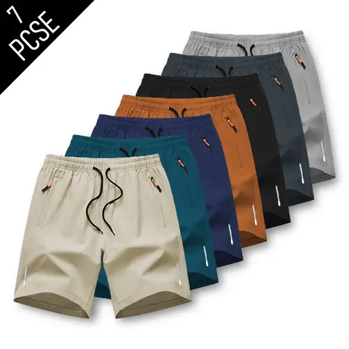 Men's Athletic Running Sports Shorts - Solid Colour, Plain, Loose-Fitting Cut, Zippered Pockets, Drawstring Waist, Casual, Comfortable, Stylish for Summer Outdoor Wear, Everyday Activities,summerwins