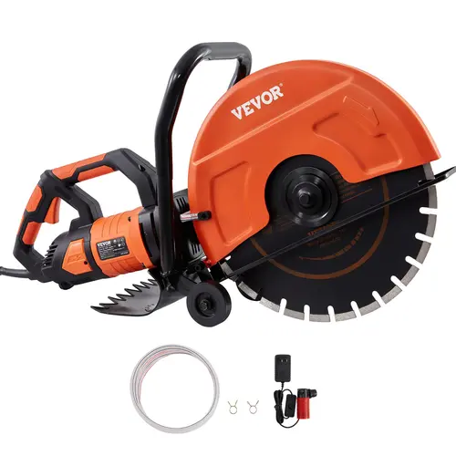 【DealsforYouDays】VEVOR Electric Concrete Saw 16 in3200 W 15 A Motor Circular Saw Cutter with Max. 6 in Adjustable Cutting DepthWet Disk Saw Cutter Includes Water LinePump and Bladefor StoneBrick Construction, Debris Prevention, Double Switch Design,father