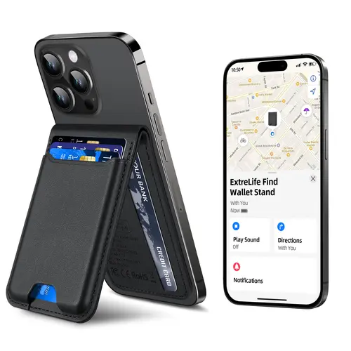 For Magsafe Wallet, Works with Apple FindMy (only IOS), Strongest Magnetic Wallet for Phone 16 15/14/13/12 promax plus Series, for Phone Wallet with Adjustable Stand, Wallet Tracker, 6 Cards Holder, Vegan Leather SummerWins DealsforYouDays