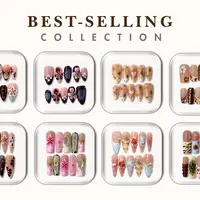 NailPhoria BEST-SELLING Collection - Handmade Press-On Nails | Reusable, Salon-Quality, Long-Lasting, Glossy Design Acrylic Gel System