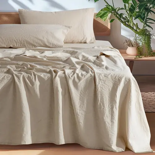 Shilucheng Natural Linen Sheet Set - French Flax Farmhouse Style Bedding, Anti-Tear, Cooling Breathable & Machine Washable 16 Inch Deep Pocket Comfortable Environmentally Friendly outdoorfun,summerwins