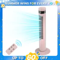【NOT AC】Antarctic Star 43in Bladeless Silent Tower Fan - Portable Electric Oscillating Unit with Remote Control, 3 Speeds, 12-Hour Timer, 85° Oscillation, for Bedroom, Office | Portable Fans, Bedroom Items, Apartment Accessories, Living Areas, Pink