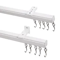 TWOPAGES LORA Aluminum Curtain Track Set (3–18 ft), Heavy-Duty Curtain Rod with Brackets, Easy Installation, Versatile Room Divider, Ceiling or Wall Mount for Indoor and Outdoor Curtains, Summerwins Deals For You