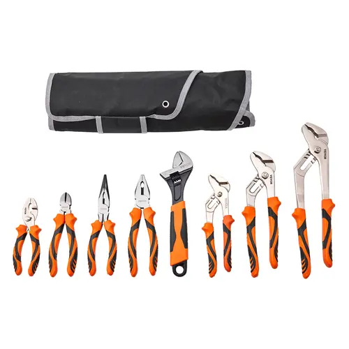 【fathersdaygift】VEVOR 8-Piece Pliers Set High Carbon Steel12"/10"/8" Groove Joint Pliers8" Linesman's Pliers6" Slip Joint Pliers8" Long Nose Pliers6" Diagonal Cutter10" Adjustable Wrenchand Tool Bag, Hand Tools, Hardware, Father's Day Gifts,father'sdaygif