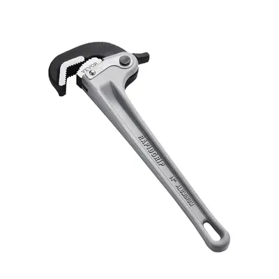 【fathersdaygift】VEVOR Pipe Wrench 14" Aluminum Straight Pipe WrenchAutomatic Jaw AdjustmentAdjustable Plumbing WrenchEasy to CarryErgonomic HandleHangable Designfor Water PipesAutomotive Repairs, Tools And Gadgets