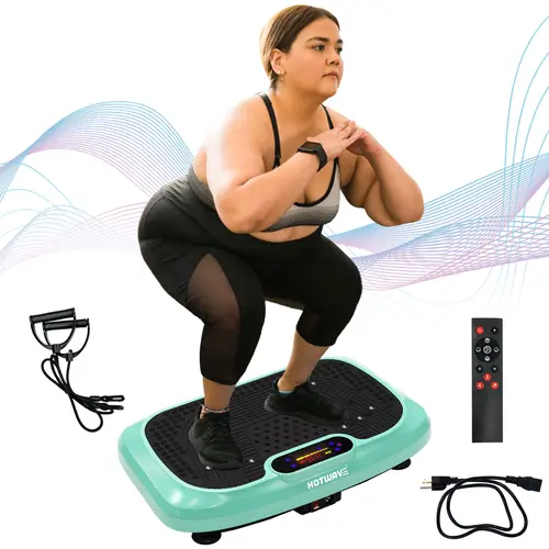 HOTWAVE Vibration Plate Exercise Machine,450 LBS Capacity,60Hz High Frequency,4 Workout Modes,120 Speed Levels Resistance Bands Work Out Equipment