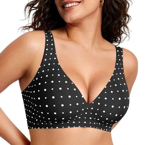 OEAK Deep V Seamless Bras for Women Comfortable Push Up Bra No Underwire Everyday Jelly Bra