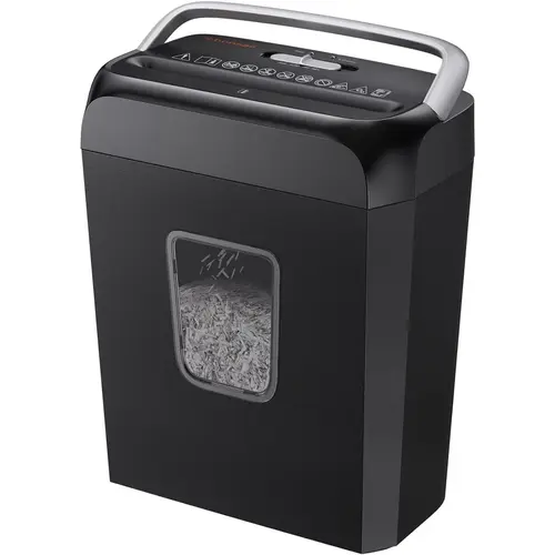 Bonsaii 6-Sheet Crosscut Paper Shredder, P-4 High-Security for Home Office, with Handle, 3.4 Gal Wastebasket for Documents, Mail, Staples & Clips, Fathersdaygift