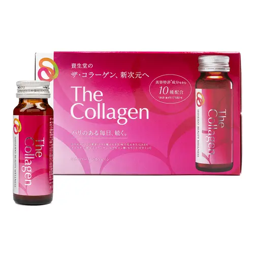 Shiseido The Collagen Drink - 50ml x 10 Bottles (1 Box) - Women's Natural Marine Collagen Liquid Beauty Supplement, Skin Care, Selfcare, Daily Supplemental Nutrition & Nail Support