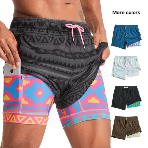Maamgic 2 in 1 5.5 Inch Stretch Short Lined Black Mayan Gym Shorts, Breathable Comfort Workout Athletic Training Shorts with Phone Pockets Lightweight Quick Drying Drawstring Sports Shorts for Gym Fitness,Outfits Going Out Outfit