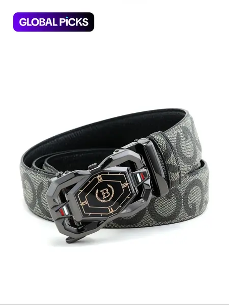 New Trendy Fashion Men's Belt, Casual Business Leather Belt, Versatile Daily Wear Waistband for Suits & Pants, Adjustable Belts, Elegant Belt Buckle