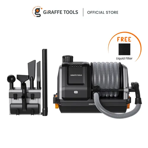 【DealsForYouDays】Giraffe Tools Grandstorm Vacuum Cleaner 30ft Retractable 20KPA Suction 6 Nozzles 4.5 Gallon Dustbin Wall Mounted Wet Dry Home Cleaning Solution