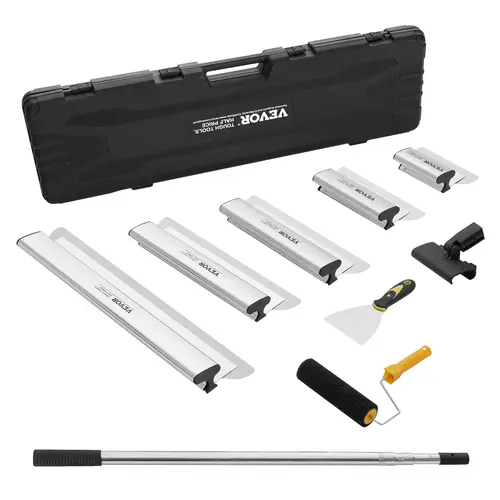 【DealsForYouDays】VEVOR Drywall Skimming Blade Set, Various specifications, Skimming Blades Extension Handle Pole, Stainless Steel Knife Professional Skim Coat Tools, for Gyprock/WallBoard/Plasterboard,Drywall Set