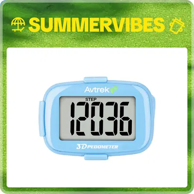 Avtrek 3D Pedometer Compact Clip-On Step Counter - No App/Phone Needed - Luminous LED Backlight - Accurate Walking Training Tracker - Includes Screwdriver - Unisex Fitness Accessory for Teenagers, Outdoor Activities