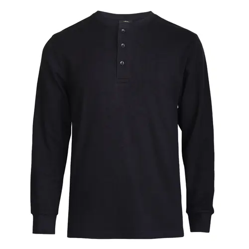 Men's Cotton Waffle-Knit Thermal Henley Shirt Long Sleeve S-3XL Breathable Fashion Casual Pullover Solid Tops Knitwear Menswear Sweater Spring Comfort