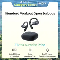 SHOKZ OpenFit Air - Open-Ear Headphones, True Wireless Earbuds, Water Resistant, Comfortable, Secure Earhooks for Daily Use Black