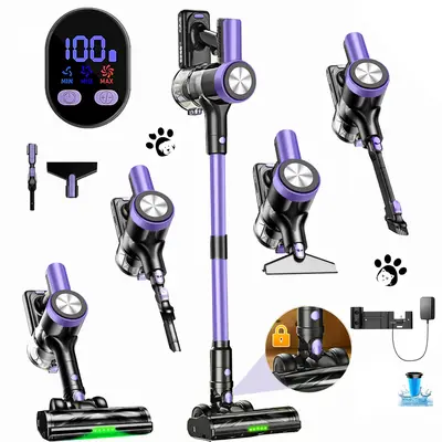 VICEASE Vacuum Cleaner, 500W, 55mins Runtime, Self-Standing, Wall Mount Charging, Stick Vacuum Cleaner for Hard Floor/Carpet/Pet Hair/Car summerwins,summerwins
