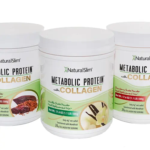 NaturalSlim 3 Energy Protein Collagen Shake with Monkfruit, 20g Collagen, 240ml - Supplement, Dietary Healthcare Fitness