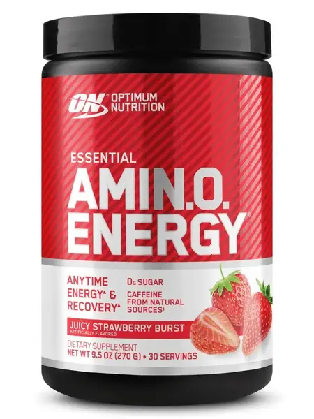 Optimum Nutrition Essential AMIN.O. Energy 30 Servings Supplement Dietary Blue Raspberry Flavor 100mg Caffeine & 5g Amino Acids for Energy & Muscle Recovery