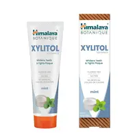 Himalaya Botanique Xylitol Toothpaste, Mint Flavor - Fluoride Free Toothpaste, Fight Plaque and for Fresh Breath - Vegan, Gluten Free, No Artificial Flavors or Colors, 4 oz