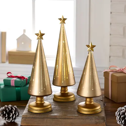 Set of 3 Illuminated Starry Night Trees by Valerie
