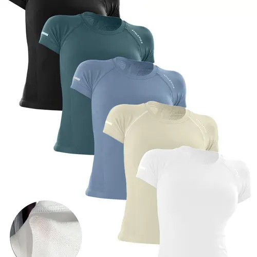 Sporty Women's Letter Print Raglan Sleeve Sports Performance Athletics Tee, Breathable Round Neck Short Sleeve T-shirt for Yoga Gym Workout Running, Ladies Sportswear for All Seasons