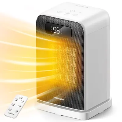 Morento Space Heater Indoor, 1500W Portable Heaters for Indoor Use with Heating and Fan Modes for Bedroom with Thermostat, Safety Heater for Bedroom, Office and Indoor , Electric Multifunction#TikTokShopBlackFriday