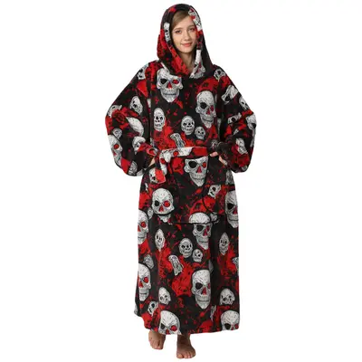 Msrlassn Oversized Wearable Blanket Hoodie as Gifts for Mom Women Girlfriend Men, Mid Year Sale Deals For You Day Plus Size Sleepwear Blanket Hooded for Women Men, Halloween 1Pcs Nightgown Loungewear Womenswear Sweatshirt Blanket with Pocket