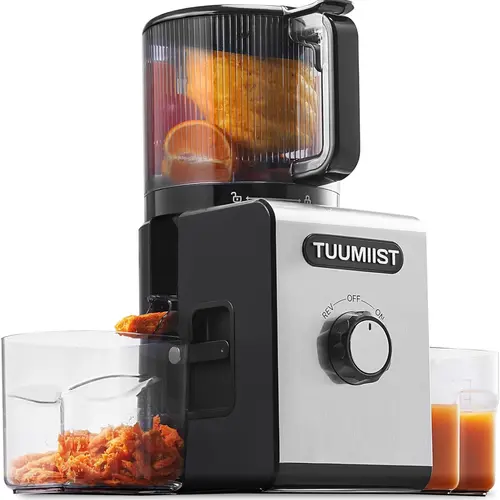 Juicer Machines, TUUMlIST Cold Press Juicer with 6.5"Extra Large Feed Chute Fit Whole Fruits &Vegetables Easy to Clean, Gift for Her & Him，High Juice Yield, BPA Free