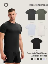 Haus | Essentials Short Sleeve Athletic Fitted Tee
