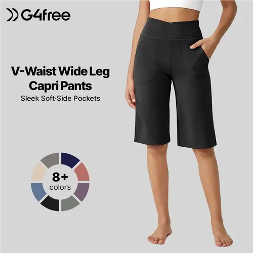 G4Free Loose High-Waist Casual Cropped Yoga Pants Shorts Women 14"/23"