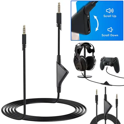 2M Replacement Audio Cable Cord Volume Control for Astro A10 A40 PS4 Xbox One Headset Gaming Headset Black Electronic