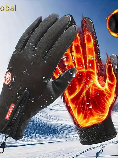 Outdoor Winter Gloves, Touchscreen andWindproof Full-Finger Gloves for Sports, Travel,and Daily Activities