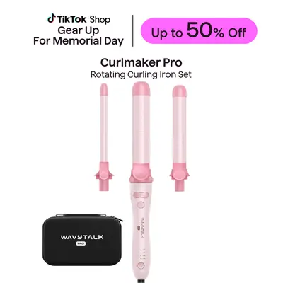Wavytalk Curlmaker Pro,  Rotating Curling Iron Set,  3 Detachable Barrel (0.5", 1", 1.25") ,Meet Different Curly Hair Needs