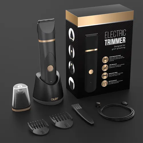 OLOV Electric Body Hair Shaver -Groin Hair Trimmer, Private Ball Hair Trimmer for Men and Women - Replaceable Ceramic Head, USB Rechargeable, Waterproof Hygienic Shaver Safe and Fast Gift Cordless