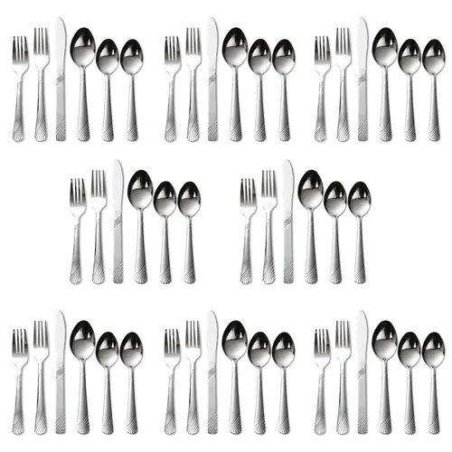 48PCS Christmas Stainless Steel Cutlery & Tableware Set, Durable Modern Flatware with Bonus Teaspoons for Home Kitchen, Wedding Party Setup