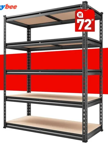Raybee Garage Shelves Classic 5-Tier Metal Storage Shelving Unit Height Adjustable Versatile Utility Rack Shelf for Craft Warehouse Pantry Kitchen Organiser Industrial Bookshelf #TikTokShopStockUp #SummerVibes