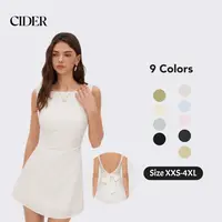 Cider Linen-Blend Boat Neck Knotted Backless Mini Dress – Women's Chic Elegant Summer Vacation Sundress, Solid White A-Line Fit Flare Party Cocktail Dress Casual Basic Womenswear SummerWins Dealsforyou