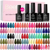 beetles Gel Polish Set, 20-36 Colors 5ML Nude & Glitter Colors with Base, Glossy & Matte Top Coat, Soak Off Manicure Kit, Beauty Gifts for Women, Beauty Products