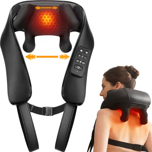 Upgrade Neck Massager with Heat – Cordless 6D Shoulder Massager with Adjustable Width, 6 Nodes, Fits Broader Bodies, for Neck, Back, Traps – Gift for Men & Women – MASGRE summerwins