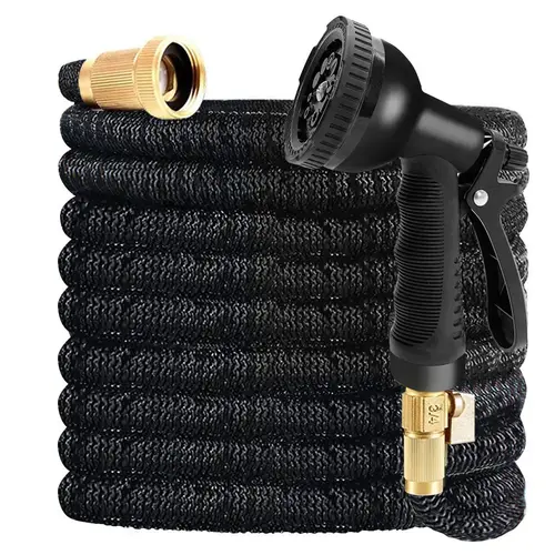 【SummerVibes】100、75、50FT Expandable Garden Hose,Heavy Duty Superior Strength,4 -Layer durable collapsible Latex Core,Extra Strong Brass Connectors ,lightweight flexible water hose