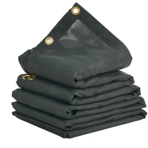 【DealsForYouDays】VEVOR Dump Truck Mesh TarpPVC Coated Black Heavy Duty Cars Accessories Cover with 5.5" 18oz Double PocketsBrass GrommetsReinforced Double Needle Stitch Webbing for Manual or Electric Dump Truck Systems, Car Cover, Truck Bed Covers