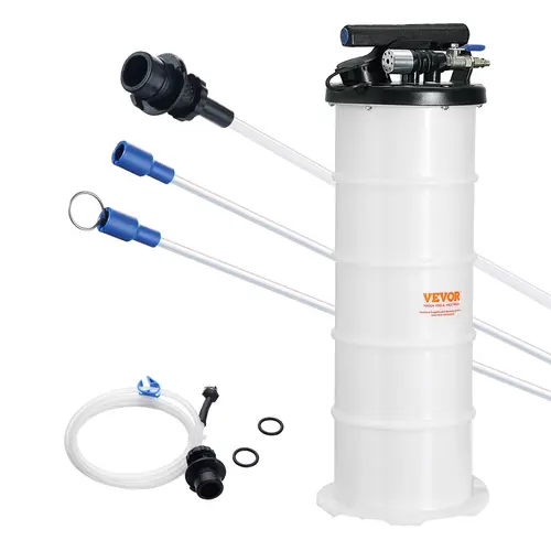 【SuperBrandDay】VEVOR Fluid Extractor, Two Version, Manual Version, Pneumatic/Manual Oil Changer Vacuum Fluid Extractor with Dipstick and Suction Hose, 1.74 Gallons (6.5 Liters), Oil Extractor Change Pump for Automotive Fluids Vacuum Evacuation,father'sda