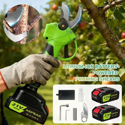 Cordless Electric Pruning Shears, 30mm (1.18") Cutting Diameter, SK5 Steel Blade, 13000mAh Rechargeable Lithium Battery, Lightweight Handheld Power Pruner for Garden Orchard Tree Trimming，Shrubs, Plants, Outdoor Gardening