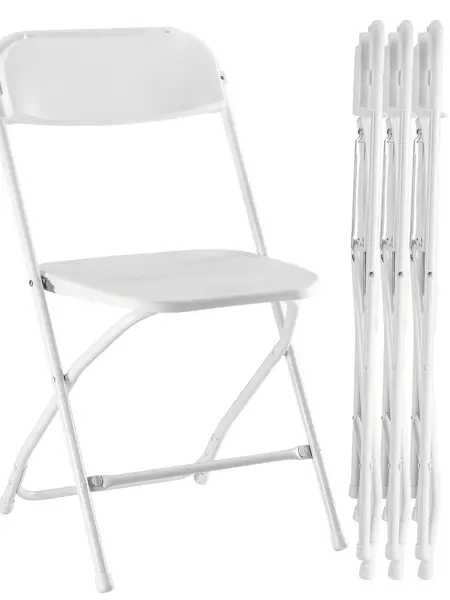 【Summer Sale】Sweet Furniture S - Plastic Folding Chairs with 330-Pound Capacity, Sturdy Metal Foldable Chairs, Easy to Use and Store
