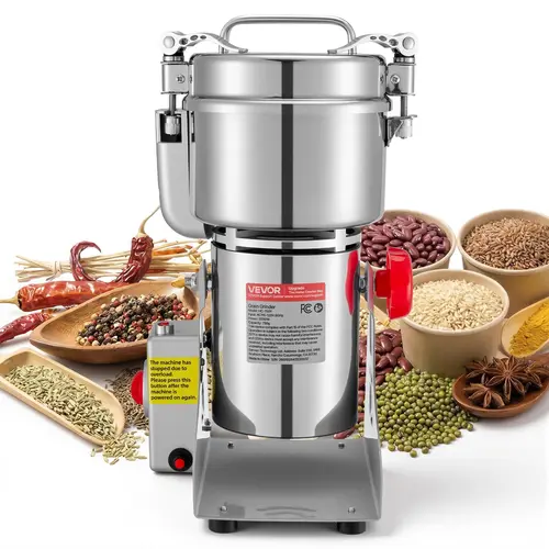 【DealsForYouDays】VEVOR 750g Electric Grain Mill Grinder, 2000W 28000RPM High Speed Spice Corn Dry Grinding Machine, Stainless Steel Pulverizer Powder Machine for Dried Grains Coffee Beans Spices Nuts (270° Swing Type)