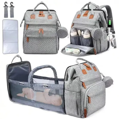 Kabaqoo Cute Multifunctional Diaper Bag Backpack with Changing Station, Large Capacity, Lightweight Foldable, Portable for Newborn Travel & Everyday summerwins