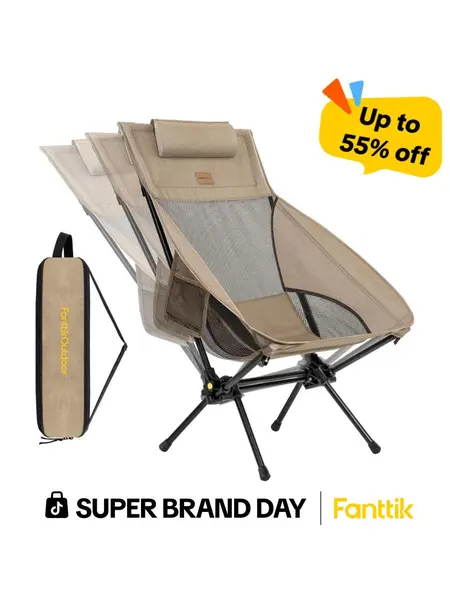 【DealsForYouDays】FanttikOutdoor Zeta L8 Max Camping Chair, Portable & Lightweight, Comfort-Driven Foldable Rocking Chair with Carry Bag for Camping, Hiking, Patio, Fishing, Support up to 250 lbs,summerwins,father'sdaygifts,campingessentials,campinggear
